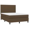 vidaXL Boxspringbett mit Matratze & LED Dunkelbraun 140x190 cm Stoff