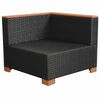 vidaXL Gartensofa Poly Rattan Schwarz