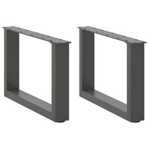 vidaXL Couchtischbeine U-Form 2 Stk. Anthrazit 50x(30-31) cm Stahl