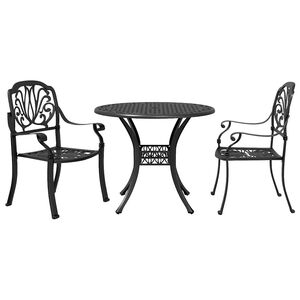 vidaXL 3-tlg. Bistro-Set Schwarz Aluminiumguss