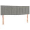 vidaXL Boxspringbett mit Matratze & LED Hellgrau 140x200 cm Samt