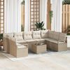 vidaXL Sofa Set mit Kissen 10 pcs Beige Poly Rattan
