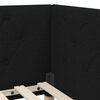 vidaXL Eckbettgestell mit Kopfteil Schwarz 90 x 200 cm Stoff