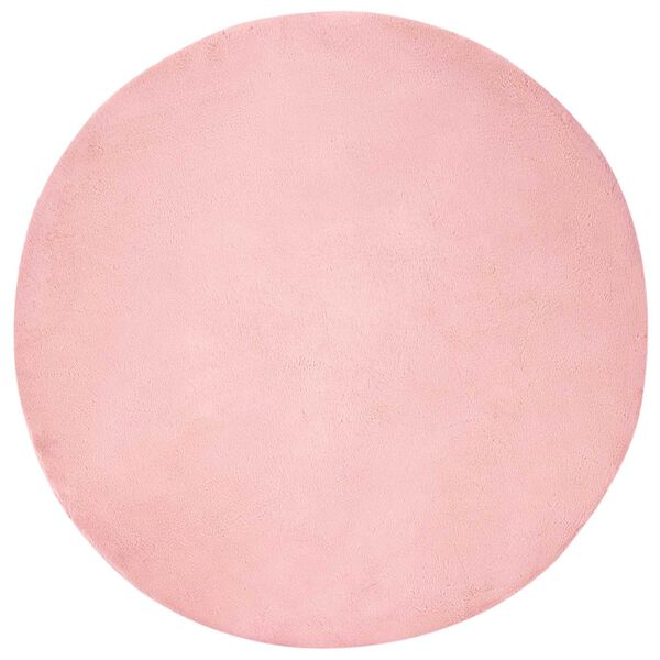 vidaXL Kunstfell Hasen Teppich Olite Rosa Ø 200 cm Polyester