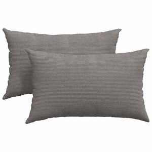 vidaXL Sofakissen 2 St&uuml;ck Hellgrau 50 x 30 cm Cordstoff