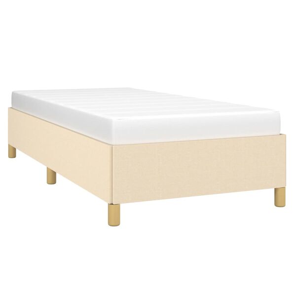 vidaXL Bettgestell ohne Matratze Creme 90x190 cm Stoff