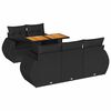 vidaXL 6-tlg. Garten-Sofagarnitur mit Kissen Schwarz Poly Rattan