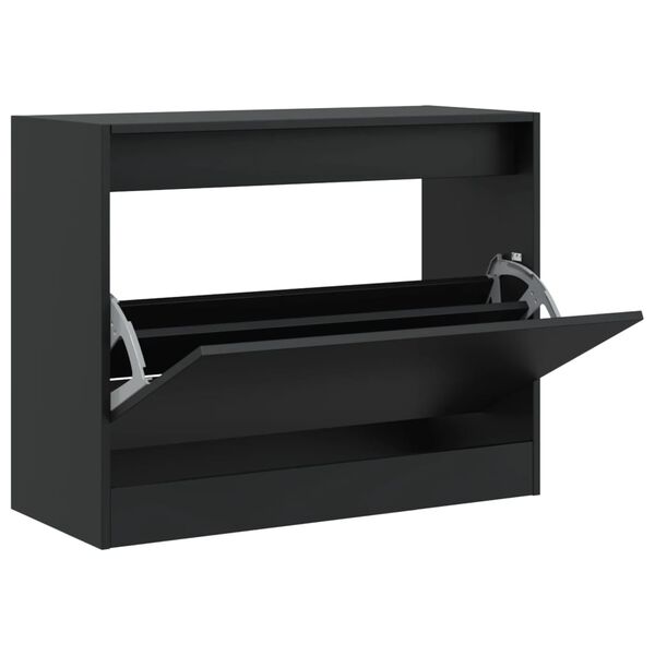 vidaXL Schuhschrank Schwarz 80x34x63 cm Holzwerkstoff
