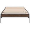 vidaXL Bettgestell Braun Eichen-Optik 100x200 cm Holzwerkstoff Metall