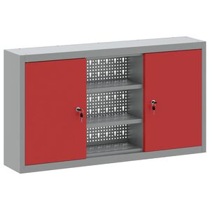 vidaXL Werkzeugschrank mit Regal Rot und Grau 50 x 20 x 55 cm