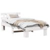 vidaXL Bettrahmen mit Kopfteil Wei&szlig; 100 x 200 cm Massives Kiefernholz