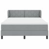 vidaXL Boxspringbett mit Matratze Hellgrau 140 x 200 cm Stoff