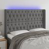 vidaXL LED Kopfteil Dunkelgrau 163x16x118/128 cm Stoff