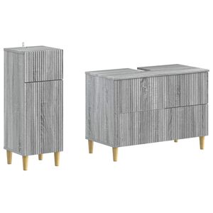 vidaXL 2-teiliges Badezimmer Schrank Set ARNHEM Sonoma-Grau