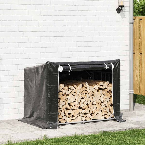 vidaXL Brennholzregal mit Regenschutz 150,5x100,5x110,5 cm