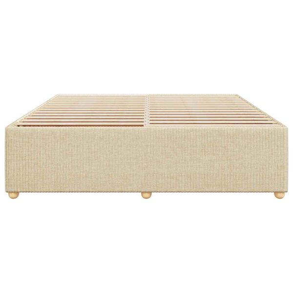 vidaXL Bettgestell ohne Matratze Creme 200x200 cm Stoff
