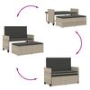 vidaXL Gartenbank mit Kissen und Hocker Hellgrau Poly Rattan
