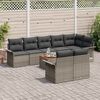 vidaXL Garten-Sofa-Set mit Kissen mit Speicher mit Kissen 9 pcs Grau