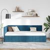 vidaXL Eckbettgestell mit Kopfteil Blau 90 cm x 200 cm Samt