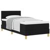 vidaXL Boxspringbett mit Kissen mit Kopfteil Schwarz 90 x 190 cm Stoff