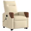 vidaXL Elektrischer Massagesessel mit Aufstehhilfe Creme Stoff