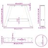 vidaXL Couchtischbeine A-Form 2 Stk. Anthrazit 30x(30-31) cm Stahl