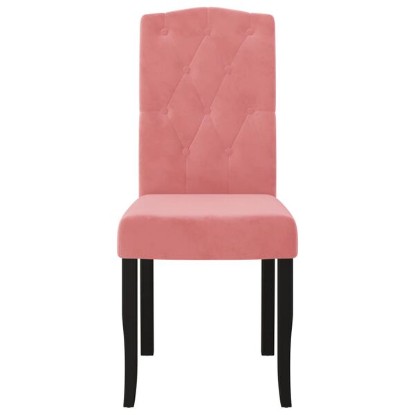 vidaXL Esszimmerst&uuml;hle 4 Stk. Rosa Samt
