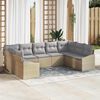 vidaXL Garten-Sofa-Set 9 pcs Beige Poly Rattan
