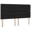 vidaXL Bett mit LED-Lichtleisten Schwarz 180 x 200 cm Stoff