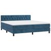 vidaXL Boxspringbett mit Matratze Dunkelblau 160x200 cm Samt