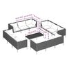 vidaXL 13-tlg. Garten-Lounge-Set mit Kissen Poly Rattan Dunkelgrau