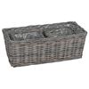 vidaXL Blumentopfkorb mit Speicher 3 pcs Grau Kubu Rattan