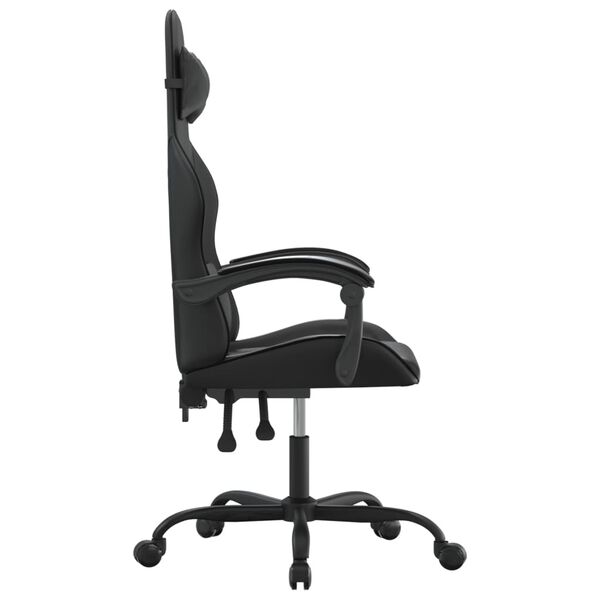 vidaXL Gaming-Stuhl Drehbar Schwarz Kunstleder