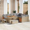 vidaXL Garten-Sofa-Set 12 pcs Beige und Hellgrau 100 x 100 x 71 cm