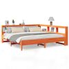 vidaXL Massivholzbett mit Regal ohne Matratze Wachsbraun 180x200 cm