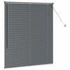 vidaXL Fensterjalousie mit Vorh&auml;ngen Dunkelgrau Aluminium