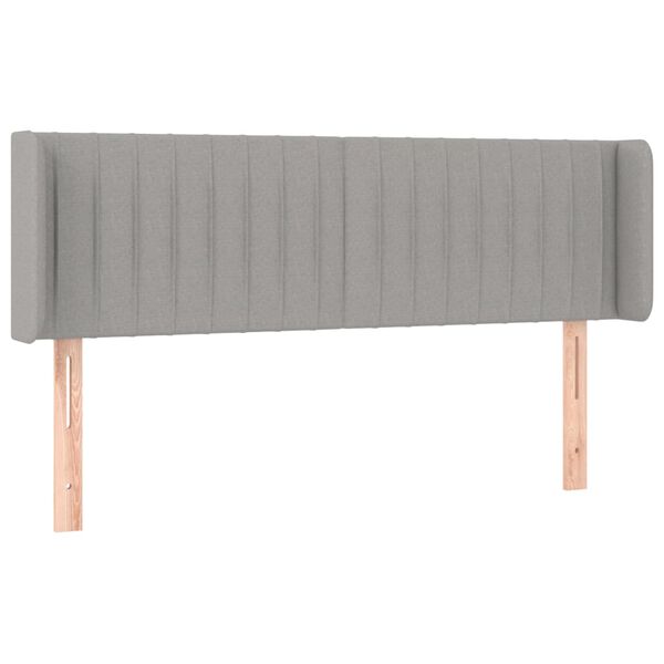 vidaXL Kopfteil mit Ohren Hellgrau 147x16x78/88 cm Stoff