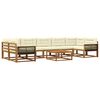 vidaXL Outdoor-Sofagarnitur mit Kissen 8 pcs Natur und Creme