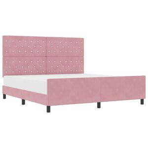 vidaXL Boxspringbett mit Kopfteil Rosa 180 x 200 cm Samt