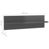 vidaXL Wandregale 2 Stk. Hochglanz-Grau 60x11,5x18 cm Holzwerkstoff