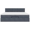 vidaXL Ottoman-Bett mit Matratzen & LEDs Dunkelgrau 200x200 cm Samt