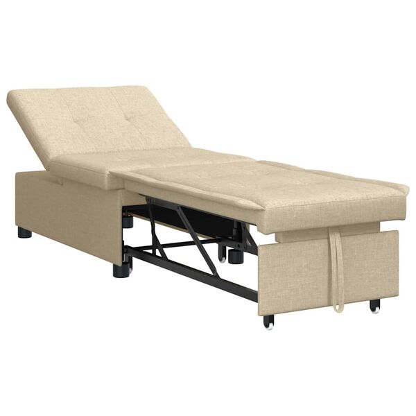 vidaXL Schlafsofa Creme 194 x 50 x 82 cm Sperrholz