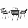 vidaXL Garten Essgruppe 5 pcs Schwarz Pulverbeschichteter Stahl