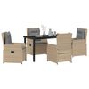 vidaXL Garten Essgruppe 5 pcs Beige und Hellgrau Poly-Rattan