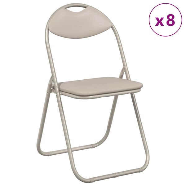 vidaXL Klappstuhl 8 pcs Sand 48 x 43,5 x 81 cm Kunstleder