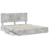 vidaXL Aufbewahrungsbett Beton Grau 180 x 200 cm Holzwerkstoff