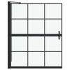 vidaXL Bad-Duschschirm Schwarz und Transparent 116 x 68 x 128 cm