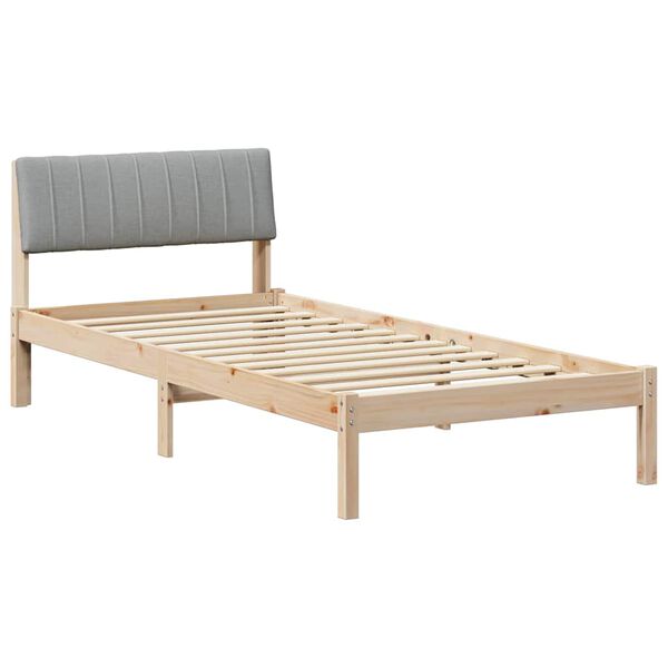 vidaXL Bettgestell Braun und hellgrau 90 x 200 cm Massivholz Kiefer