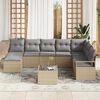 vidaXL Sofa Set mit Kissen 9 pcs Beige Poly Rattan