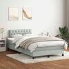 vidaXL Boxspringbett mit Matratze Hellgrau 120x210 cm Samt